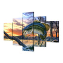 Modern Canvas Wall Art of Jumping   for your Living Room -5 Panel Size L