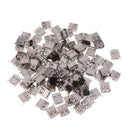 100 Pcs USB Female Type-A Straight Angle Plug Jack Socket Connector