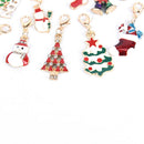 19Pcs Enamel Christmas Mix Style Keychains Lobster Buckle Charms DIY Jewel FT