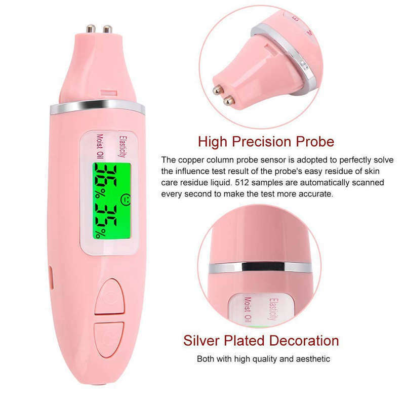 Digital Skin Moisture Detector Portable Facial Oil Content Analyzer Lcd Dis O2W9