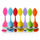 Tea Infuser - Set Of 7 Silicone Handle Stainless Steel Strainer Drip Tray I W4B6