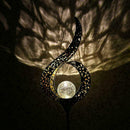Waterproof Solar Lamp Ground Led Landscape Garden Wrought Wand Shaped Iron D6O5