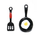 2020 New Asymmetric Shovel Pan Fried Egg Enamel Earrings Women's Creative Gift