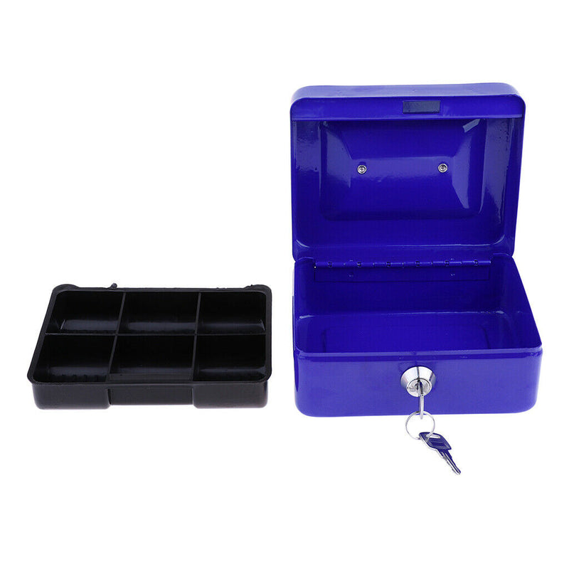 Portable Money Box 6 Compartments Coin Cash Mini Safe Box for Home School Office