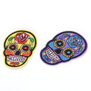 8Pcs iron on patches for clothes sew-on embroidered patch applique rose skull3cU