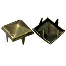100Pcs 9mm Punk Style Bronze Square Pyramid Spikes Studs Rivets DIY Bags NLJ