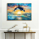 Dolphin 5D DIY Full Square Drill Diamond Painting Cross Stitch Kit (KF165) A