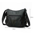 Solid Women Messenger Washed PU Leather Crossbody Bags Shoulder Handbags A