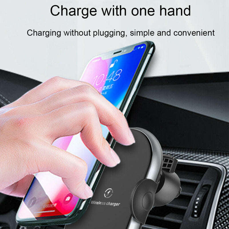 Non Slip Phone Holder Universal Air Vent Wireless Car Charger Auto Clamping