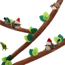 Parrot Bird Hamster Toys Leaf Decor Rope Perch Suspension Bridge Swing 55cm