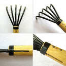 Durable 5-Tine Claw Rake Cultivator Seafood Rake with Wood Handle Gardening X3Q8