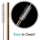 Stainless Steel Metal Straws, 6mm Reusable Drinking Straws Set of 8 with 2  W5O9