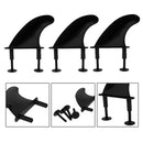 Performance 3Pcs Soft Top Surfboard Fins + Replacement 6 Bolts for Softboard