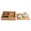 Storage Tray Dried Fruit Plate Kitchen Living Room Wood 4 Grid Wedding Cand