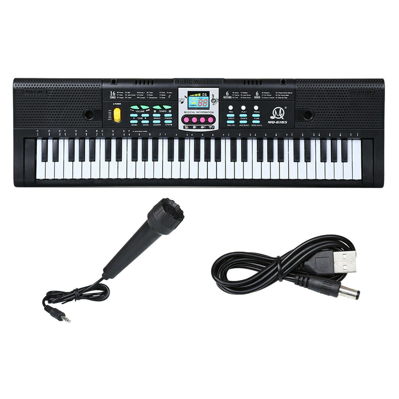 Portable 61-Key USB Keyboard Music Instruments Kids Music Learning Play for Fun