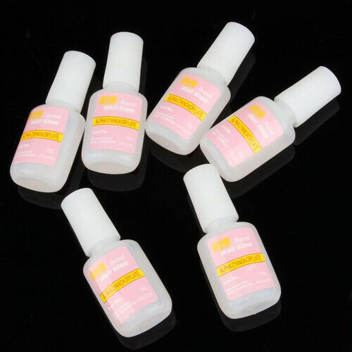6 X French Acrylic False Tips Glitters Nail Art Glue M1B4