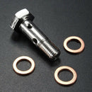 2Pc M10 Motorcycle Brake Caliper Master Cylinder Stainless Double Banjo Bol N1V5