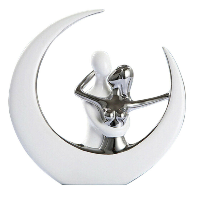 Creative Lovers On Moon Ceremic Sculpture Statue Living Room Bedroom Decor Party