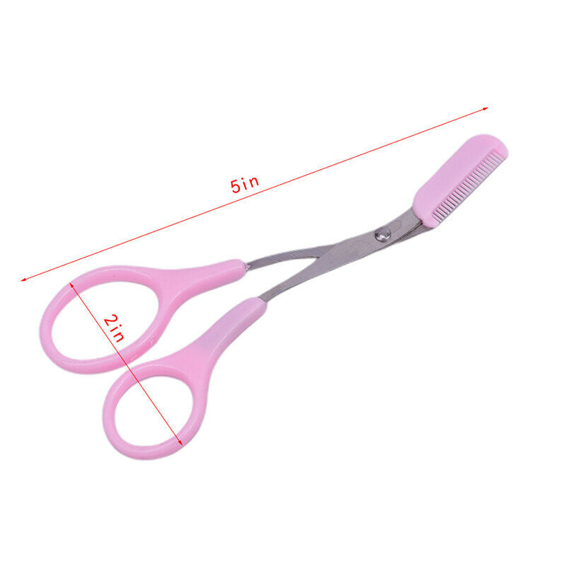 1pcs Eyebrow Eyelash Hair Scissors Comb Trimmer Stainless Steel Tool P a_J Gw