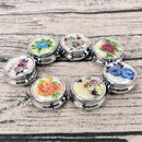 Metal Folding Pill Case Medicine Organizer Pill Box Makeup Storage Container OZ