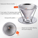 Honeycombed Stainless Steel Coffee Filter, Reusable Pour Over Coffee Filter I6C1