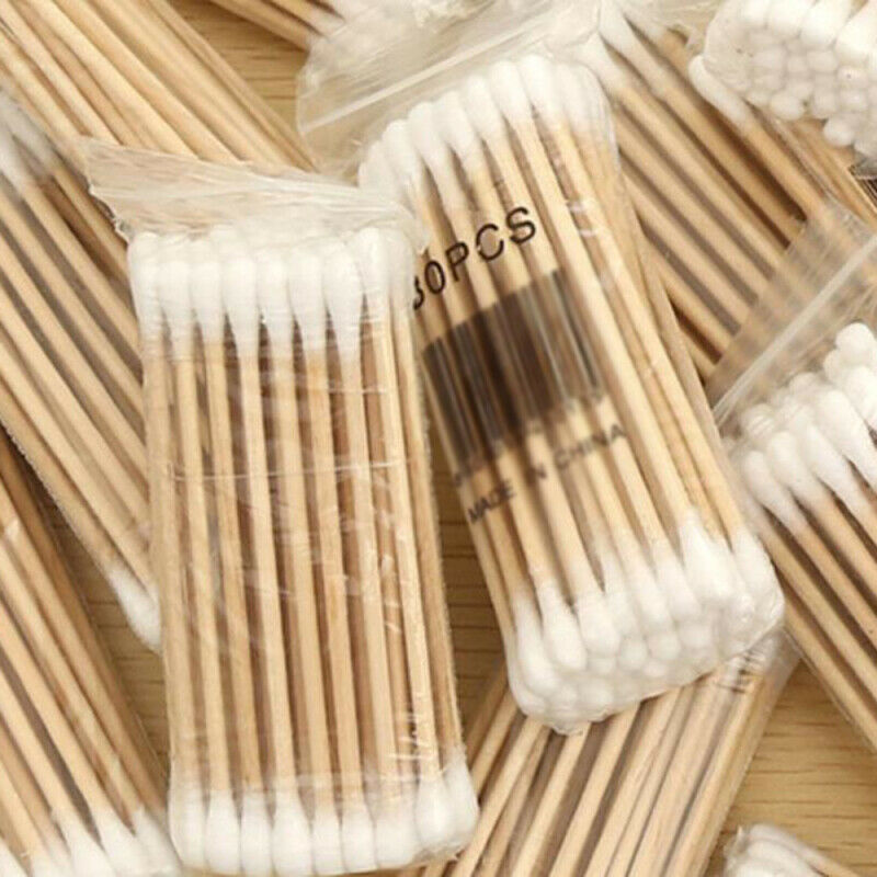 25pack(825pcs) Disposable Cotton Swab Applicator Q-tip Swab Bamboo Handle Sturdy