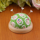 Green Wood Sewing Needle Pin Cushion For DIY Sewing Craft