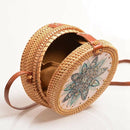 Rattan Bag Shoulder Bag Woven Woven Round Handbag Pouches Bags Crossbody Ba D2Z8