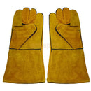 Welder Apron Heat Insulation Cowhide Leather +1 Pair Yellow Welding Gloves