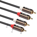Rexlis 2 Rca to 2 Rca Male to Male Hifi Audio Cable Ofc Av Speaker Wire for