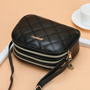 Fashion Women Leather Crossbody Bag Three Layers Shoulder Messenger Handbag