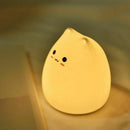 Mini Cute Cartoon Cat Shaped Pat Light Lamp Soft Silicone Nightlight For Ki