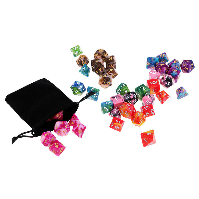 42 Pieces 16mm Six Sided Dice Acrylic Dice Family Set For D\u0026D TRPG
