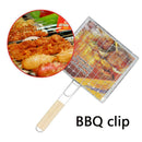 Barbecue Grilling Basket Grill BBQ Net Wooden Meat Fish Vegetable Outdoor B0H3