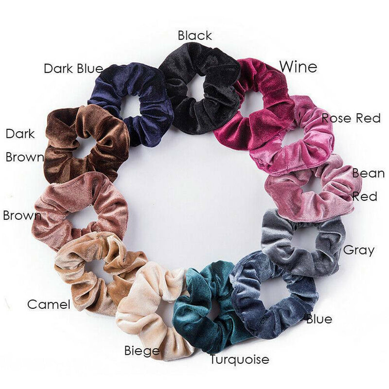 Premium Velvet Hair Scrunchies Hair Bands Scrunchy Hair Ties Girls 12-Packs