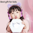 Cartoon Glitter Bear Ear Kids Wired Headphone Adjustable Headband for Girls