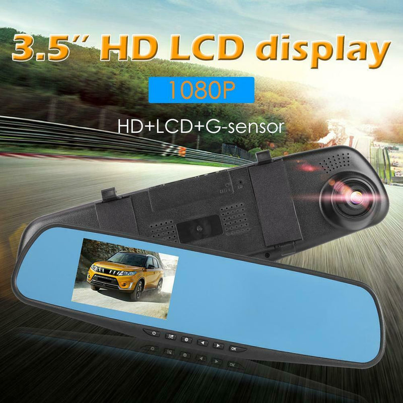 3.5in 1080p Car In-Dash DVR Cam Digital Video Recorder Rear View Mirror Camera