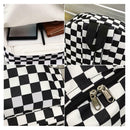 Plaid Pattern Backpacks Canvas Shoulder Bag Anti-theft Pack for Men and Women