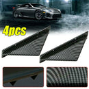 4PCS Carbon Fiber Car Bumper Shark Fin Splitter Diffuser Spoiler Lip Universal
