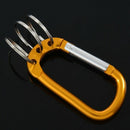 Aluminum Carabiner D-ring Hook 3 Split Clip Keychain Orange W9I4