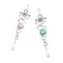 3 Pieces Hanging Metal Spiral Wind Spinner Sparkling Crystal Ball Ornament for
