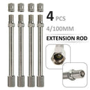 4x Chrome Tyre Wheel Valve Extension Extender Caps Stem For Car Truck Van