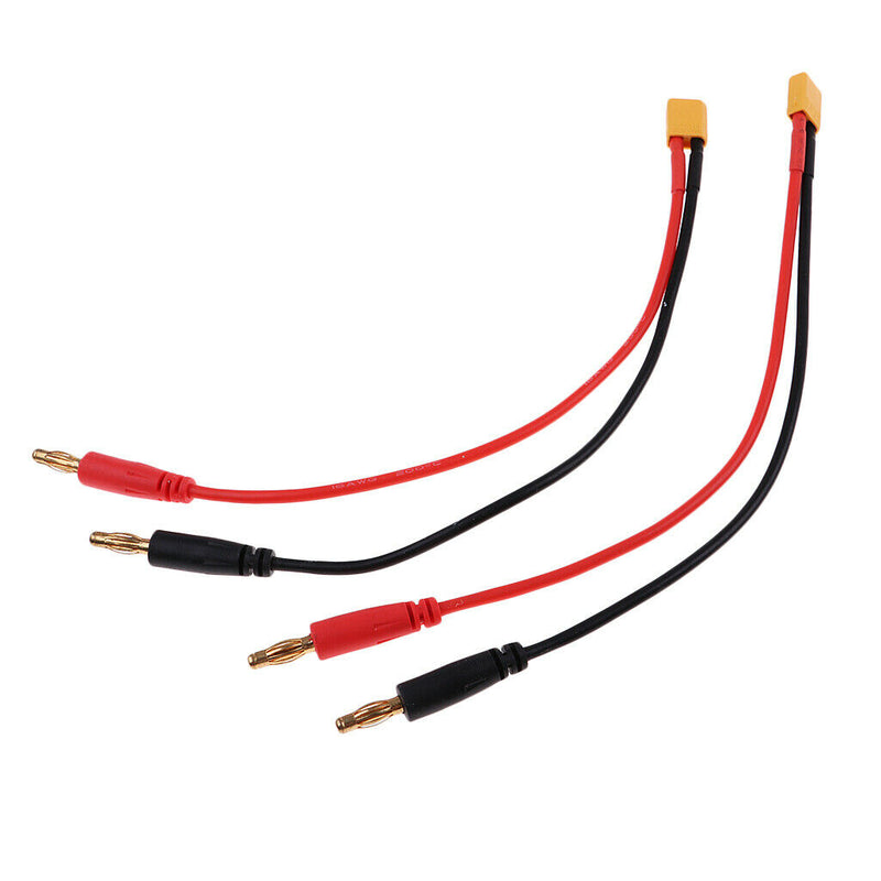 XT30 / XT-30 Female Plug to 4mm 4.0mm Bullet Banana Connector Cable Wire 8''
