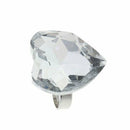 3 x Adjustable Ring Crystal Glass Heart Square Oval Fashion I1Q9