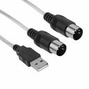 USB MIDI In-out Interface Cable Converter PC to Music Keyboard Adapter Wire A