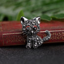 Cute Cat Kitten Crystal Brooch Collar Pin Badge Women Animal Jewelry Gift