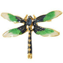 Dragonfly Brooches for Women Green Enamel Insect Dragonfly Brooch Men Suit  M7V4