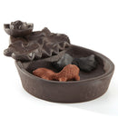 Double Fish Ceramic Backflow Incense Burner Cones Fragrant Smog Home Decor