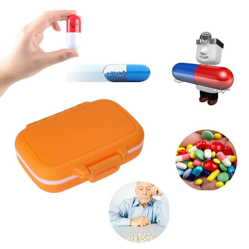 3 Grids Portable Pill Box Medicine Jewelry Storage Case Container(Orange)