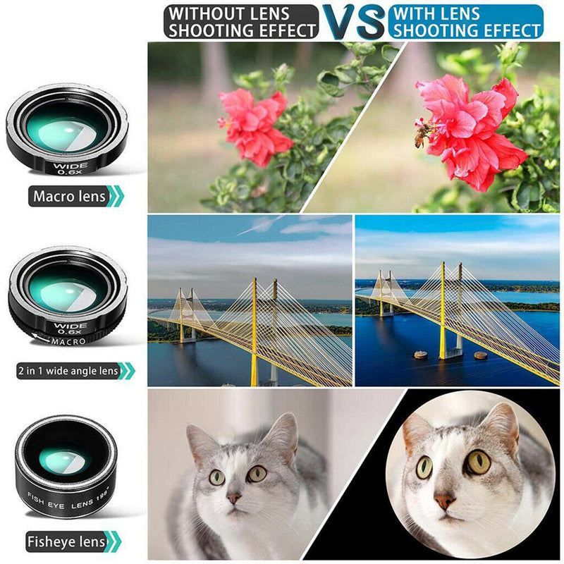 28X Zoom Clip-On External Telephoto Camera Smartphone Lens Kit with Tripod